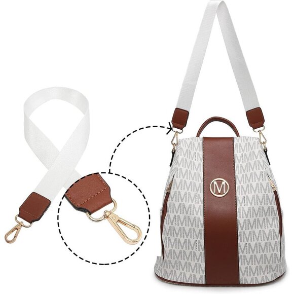 Women Vegan Leather Backpack Purse Multi Pockets Anti-Theft Travel Shoulder Bag main image 4